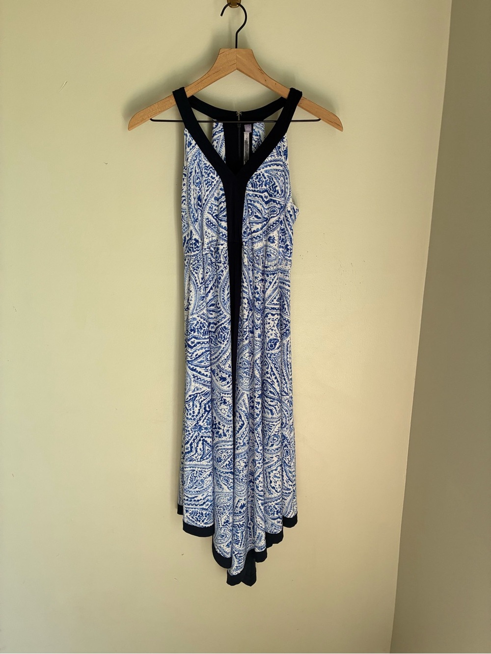 Carmen Marc Valvo Preppy Coastal Paisley Sun Dress Size 4